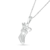 Diamond Accent Stocking with Gifts Pendant in Sterling Silver