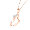 Diamond Accent Holiday Stocking Pendant in Sterling Silver with 14K Rose Gold Plate