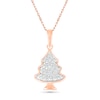 Thumbnail Image 0 of 0.04 CT. T.W. Diamond Christmas Tree Pendant in Sterling Silver with 14K Rose Gold Plate