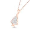 0.04 CT. T.W. Diamond Christmas Tree Pendant in Sterling Silver with 14K Rose Gold Plate