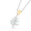 0.04 CT. T.W. Diamond Christmas Tree with Star Topper Necklace in Sterling Silver and 14K Gold Plate