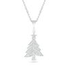 Thumbnail Image 0 of 0.04 CT. T.W. Diamond Christmas Tree Pendant in Sterling Silver
