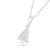 Thumbnail Image 1 of 0.04 CT. T.W. Diamond Christmas Tree Pendant in Sterling Silver