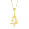 Thumbnail Image 0 of 0.04 CT. T.W. Diamond Christmas Tree with Star Charm Pendant in Sterling Silver with 14K Gold Plate