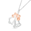 Thumbnail Image 1 of Diamond Accent Holiday Bells Pendant in Sterling Silver and 14K Rose Gold Plate