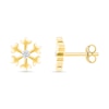 Thumbnail Image 1 of 0.04 CT. T.W. Diamond Snowflake Stud Earrings in Sterling Silver with 14K Gold Plate