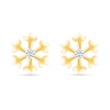 0.04 CT. T.W. Diamond Snowflake Stud Earrings in Sterling Silver with 14K Gold Plate