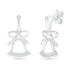 Thumbnail Image 0 of 0.04 CT. T.W. Diamond Holiday Bell Drop Earrings in Sterling Silver