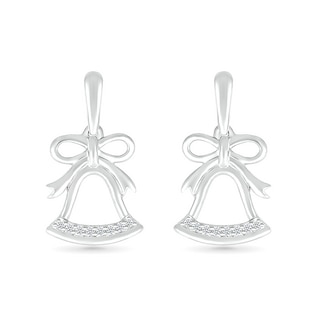 0.04 CT. T.W. Diamond Holiday Bell Drop Earrings in Sterling Silver