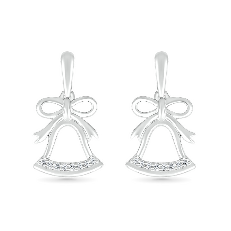 0.04 CT. T.W. Diamond Holiday Bell Drop Earrings in Sterling Silver|Peoples Jewellers
