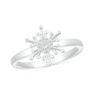 Diamond Accent Snowflake Ring in Sterling Silver