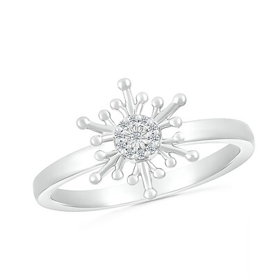 Diamond Accent Snowflake Ring in Sterling Silver