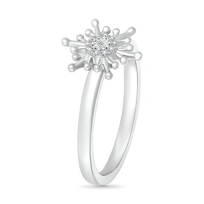 Diamond Accent Snowflake Ring in Sterling Silver