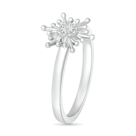 Diamond Accent Snowflake Ring in Sterling Silver