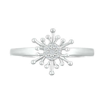 Diamond Accent Snowflake Ring in Sterling Silver