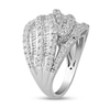 2.00 CT. T.W. Baguette and Round Diamond Multi-Row Ring in 10K White Gold