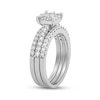 Thumbnail Image 1 of 0.99 CT. T.W. Diamond Cushion-Shaped Frame Three Piece Bridal Set in 10K White Gold