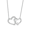 Thumbnail Image 0 of 0.10 CT. T.W. Diamond Interlocking Hearts Necklace in Sterling Silver