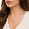 Thumbnail Image 1 of 0.10 CT. T.W. Diamond Interlocking Hearts Necklace in Sterling Silver