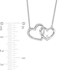 Thumbnail Image 2 of 0.10 CT. T.W. Diamond Interlocking Hearts Necklace in Sterling Silver