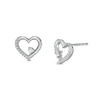 Thumbnail Image 0 of 0.10 CT. T.W. Diamond Heart Stud Earrings in Sterling Silver