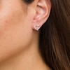 Thumbnail Image 1 of 0.10 CT. T.W. Diamond Heart Stud Earrings in Sterling Silver