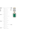Thumbnail Image 2 of Emerald-Cut Emerald and 0.25 CT. T.W. Diamond Frame Drop Earrings in 14K Gold