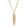 Thumbnail Image 1 of Men's 0.18 CT. T.W. Diamond Stripe ID Pendant in 10K Gold - 22&quot;