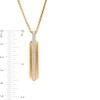 Thumbnail Image 3 of Men's 0.18 CT. T.W. Diamond Stripe ID Pendant in 10K Gold - 22&quot;