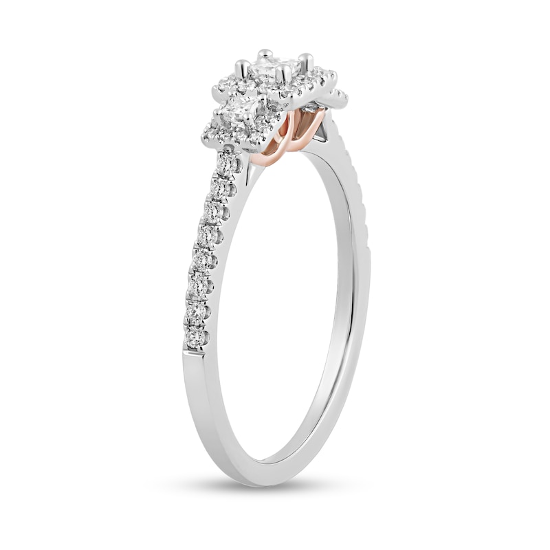 0.40 CT. T.W. Princess-Cut Diamond Three Stone Engagement Ring in 10K Two-Tone Gold|Peoples Jewellers