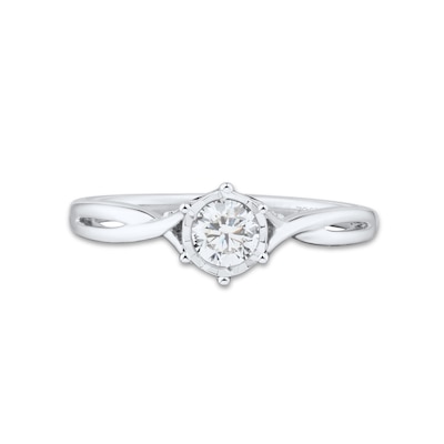 0.45 CT. T.W. Diamond Twist Shank Engagement Ring in 10K White Gold