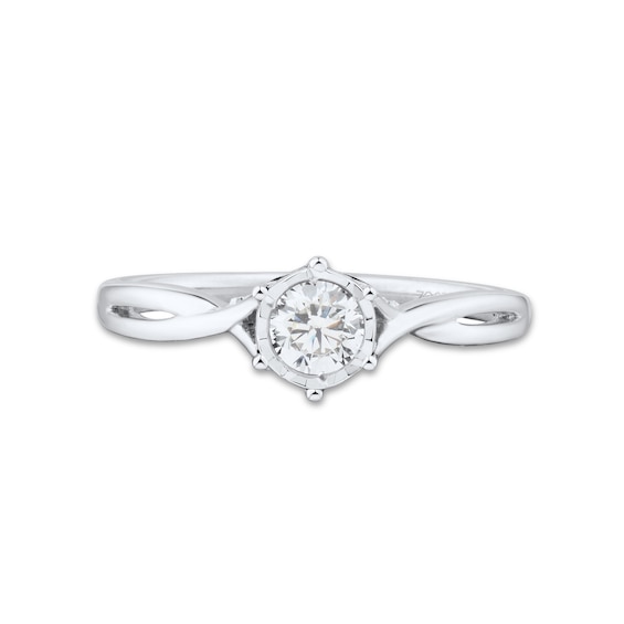 0.45 CT. T.W. Diamond Twist Shank Engagement Ring in 10K White Gold