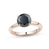 Thumbnail Image 1 of 3.00 CT. Black Enhanced Diamond Solitaire Engagement Ring in 10K Rose Gold