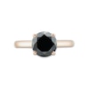 Thumbnail Image 2 of 3.00 CT. Black Enhanced Diamond Solitaire Engagement Ring in 10K Rose Gold