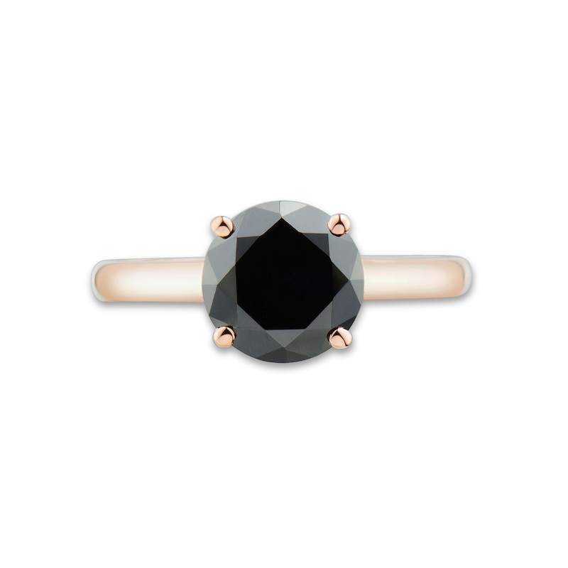 Main Image 2 of 3.00 CT. Black Enhanced Diamond Solitaire Engagement Ring in 10K Rose Gold