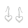 Thumbnail Image 0 of 2.0-4.0mm Freshwater Cultured Pearl Graduated Rope-Textured Heart Outline Drop Earrings in Sterling Silver