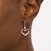 Thumbnail Image 1 of 2.0-4.0mm Freshwater Cultured Pearl Graduated Rope-Textured Heart Outline Drop Earrings in Sterling Silver