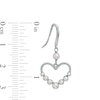 Thumbnail Image 2 of 2.0-4.0mm Freshwater Cultured Pearl Graduated Rope-Textured Heart Outline Drop Earrings in Sterling Silver