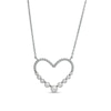 2.0-5.0mm Freshwater Cultured Pearl Graduated Rope-Textured Heart Outline Necklace in Sterling Silver