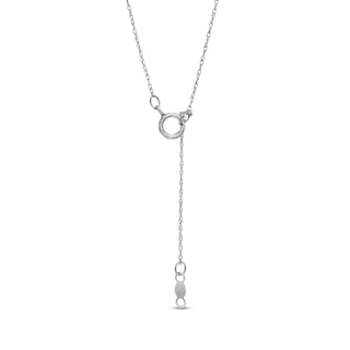 Lab-Created Emerald Mini Heart Outline Necklace in 10K White Gold