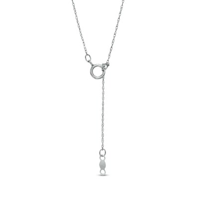 Lab-Created Emerald Mini Heart Outline Necklace in 10K White Gold