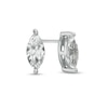 Thumbnail Image 0 of Marquise White Lab-Created Sapphire Solitaire Stud Earrings in Sterling Silver