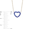 Thumbnail Image 3 of Blue Lab-Created Sapphire Heart Outline Necklace in 10K Gold