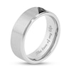 Men's 0.04 CT. T.W. Black Enhanced Diamond Three Stone Slant Wedding Band in Stainless Steel and Black IP (1 Line)