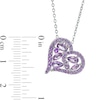 Thumbnail Image 2 of Multi-Shaped Amethyst Scatter Heart Pendant in Sterling Silver
