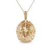 Thumbnail Image 2 of Men's 4.0mm Ruby and Diamond Accent Lion Head Pendant in 10K Gold - 22"