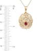 Thumbnail Image 3 of Men's 4.0mm Ruby and Diamond Accent Lion Head Pendant in 10K Gold - 22"