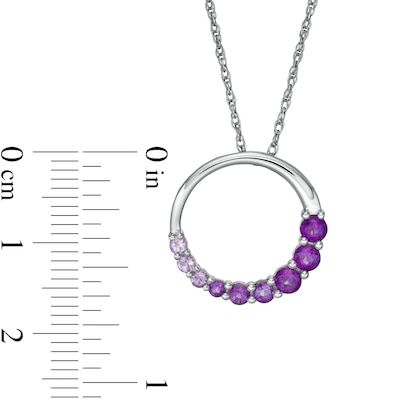 Journey Amethyst Ombre Open Circle Pendant in 10K White Gold