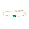 Thumbnail Image 0 of Sideways Octagonal Lab-Created Emerald Solitaire Adjustable Bracelet in 10K Gold - 7.5"