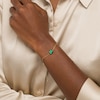 Thumbnail Image 1 of Sideways Octagonal Lab-Created Emerald Solitaire Adjustable Bracelet in 10K Gold - 7.5"